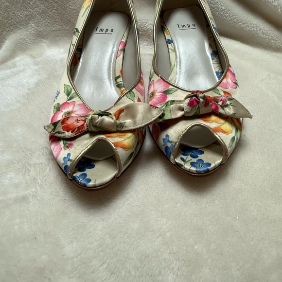 Impo Floral Peep-Toe Heels - Cream and Multicolor - Picture 3 of 11